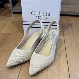 Ophelia Roe Elegant Cream Slingback Heels